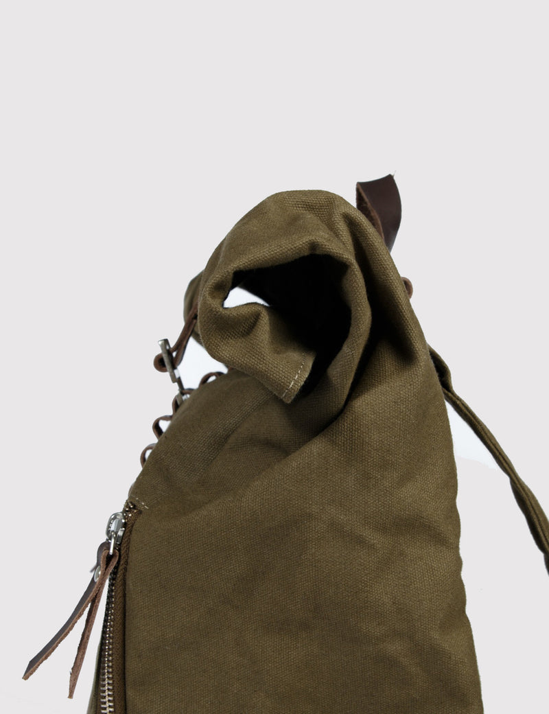 Sandqvist Rolf Rolltop Backpack (Canvas) - Waxed Olive