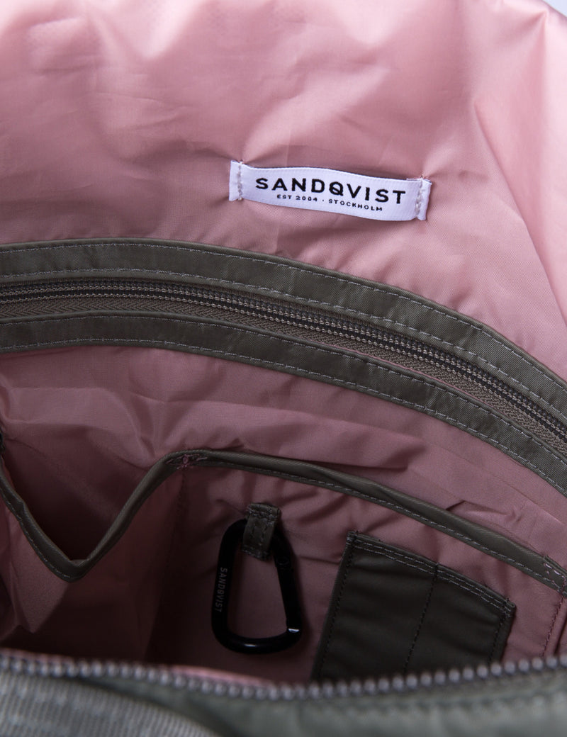Sandqvist Unoバックパック（ナイロン）-ウィローグリーン