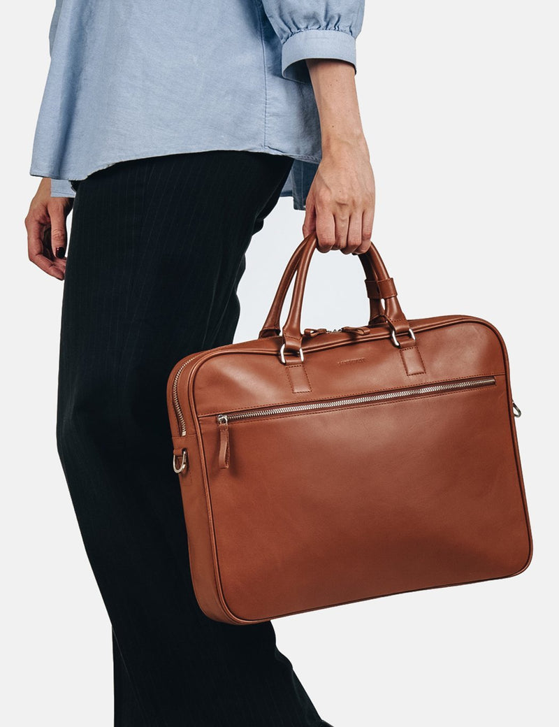 Sandqvist Dag Briefcase (Leather) - Cognac Brown