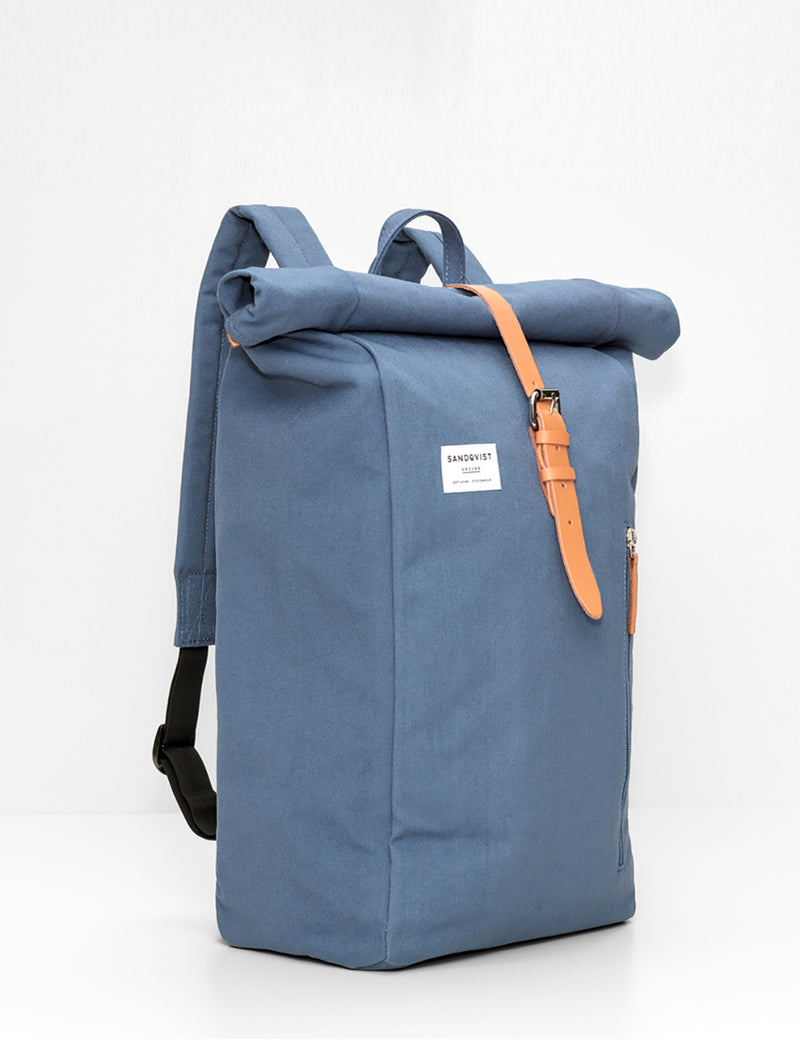 Sandqvist Dante Roll Top Backpack - Dusty Blue