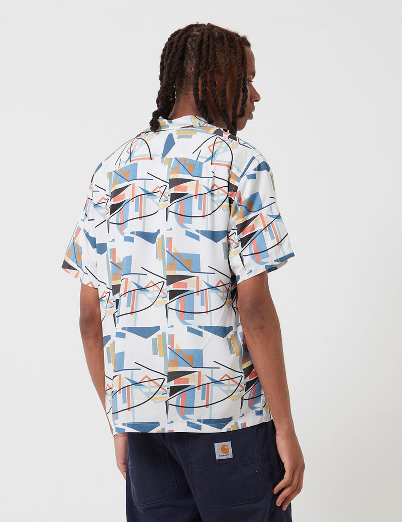 Portuguese Flannel Geometry One Shirt - White/Blue