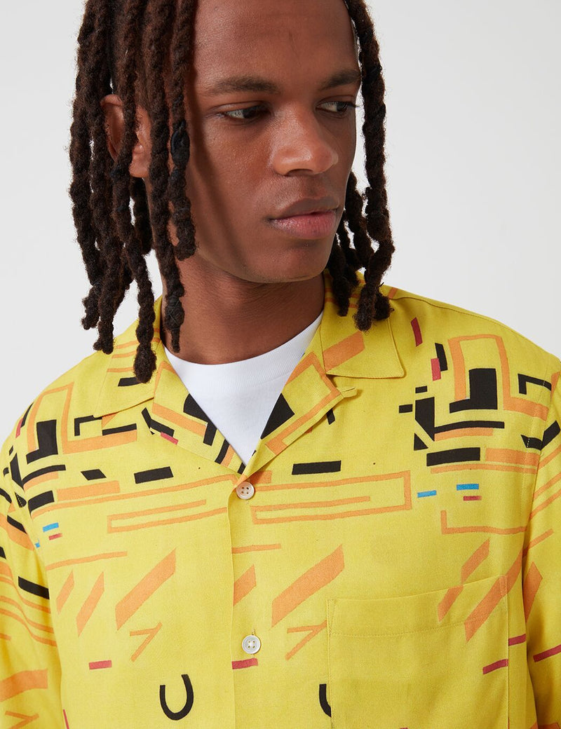 Portuguese Flannel 기하학 투 셔츠-옐로우