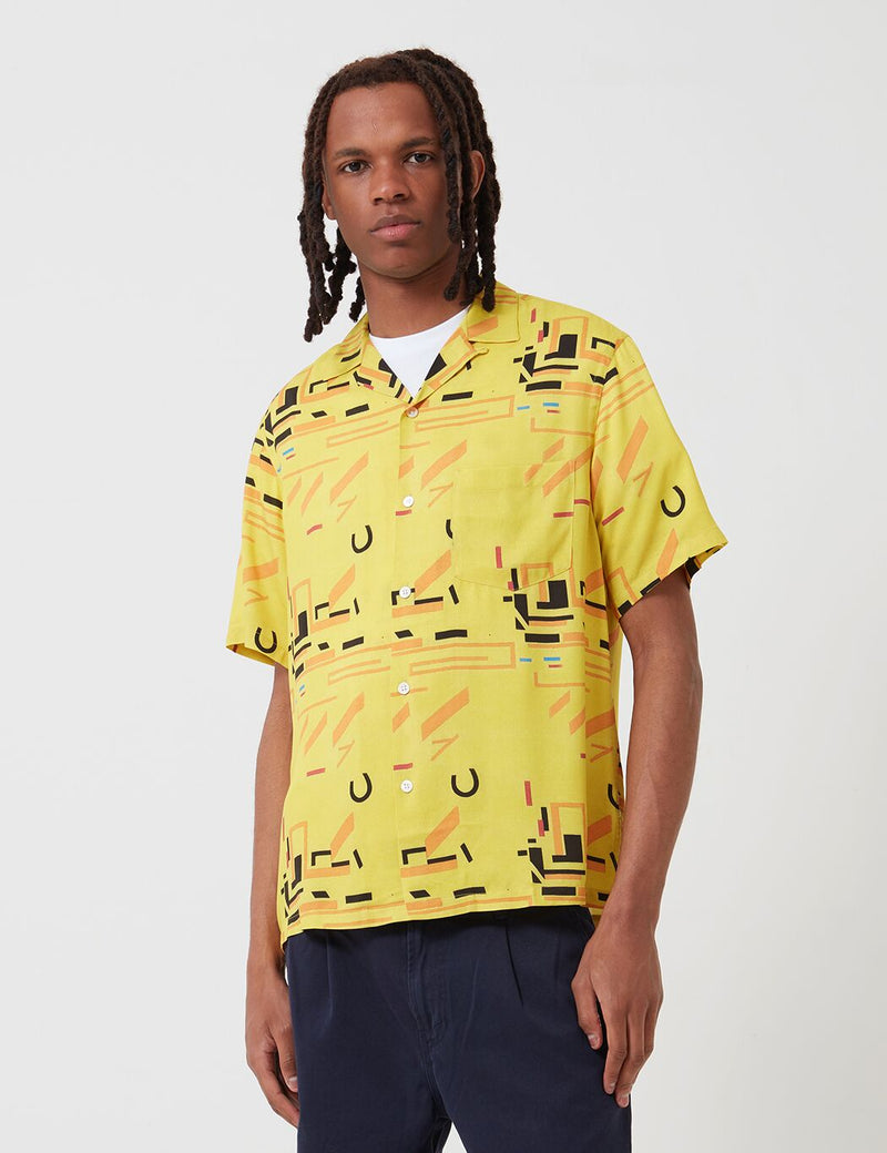 Portuguese Flannel 기하학 투 셔츠-옐로우