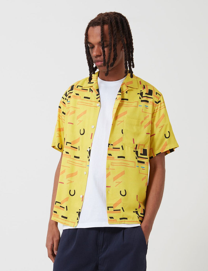Portuguese Flannel Geometry Two Shirt - Yellow