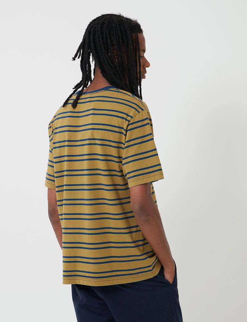 Stan Ray Yarn Dye T-Shirt (Narrow Stripe) - Marine-Blau