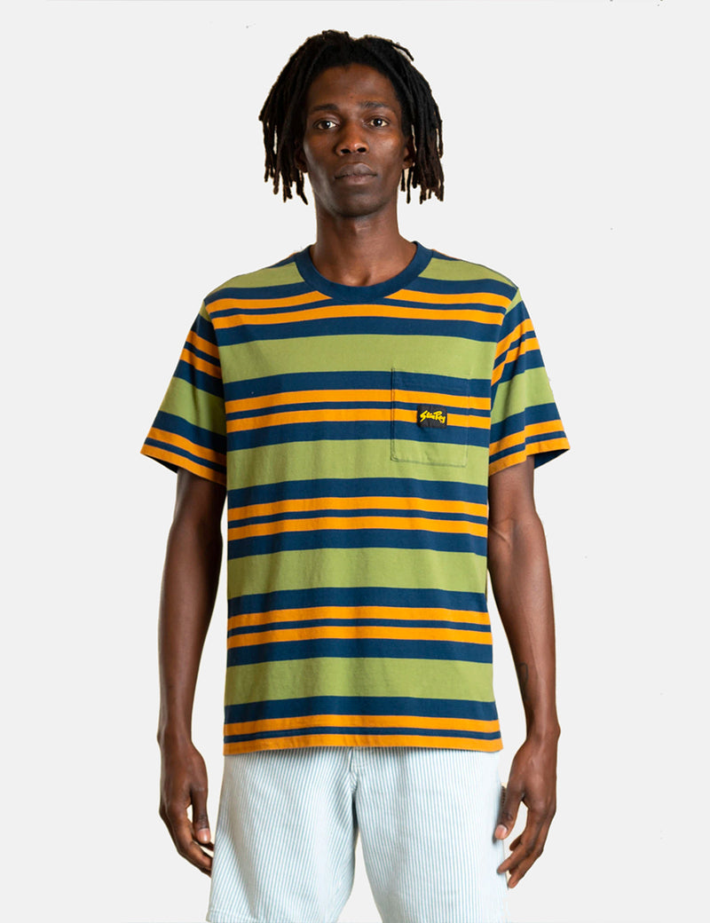 Stan Ray Yarn Dye Thick Stripe T-Shirt - Navy Border Stripe