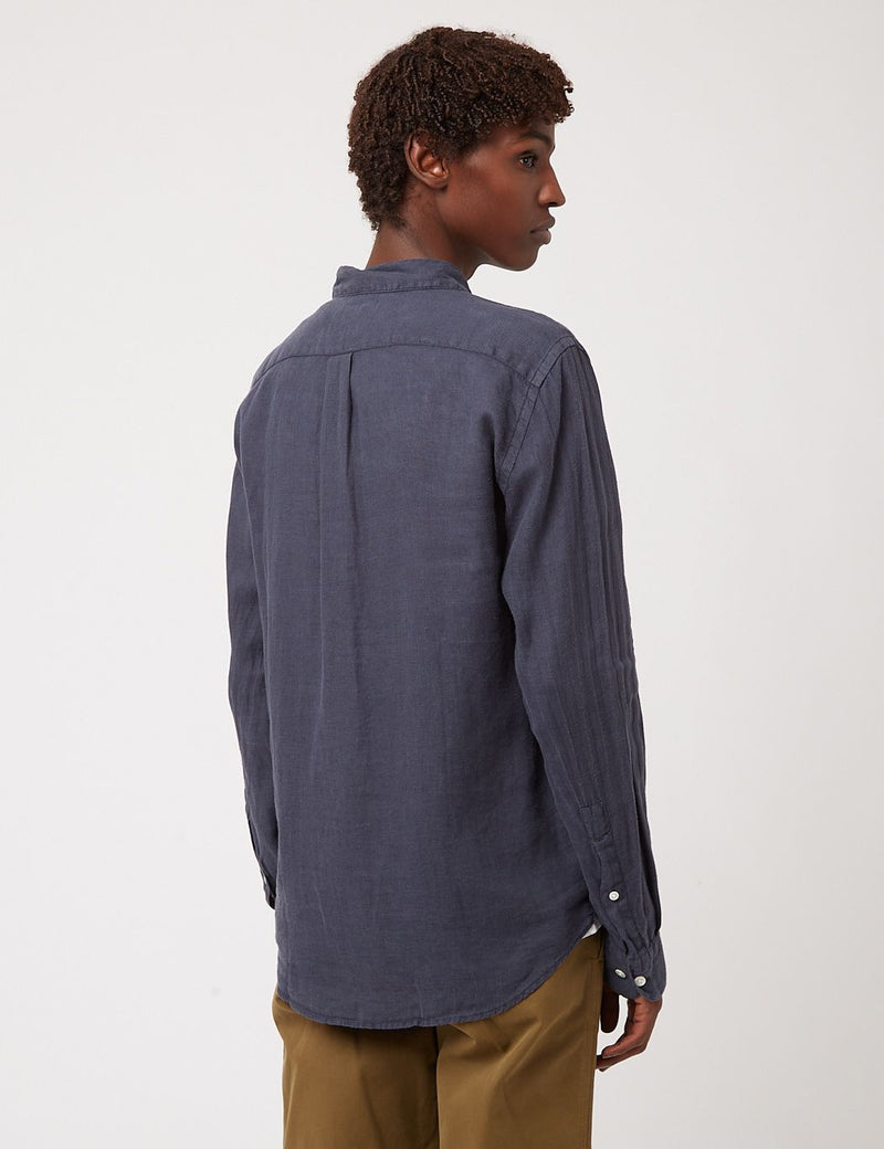 Portuguese Flannel 리넨 셔츠-네이비 블루