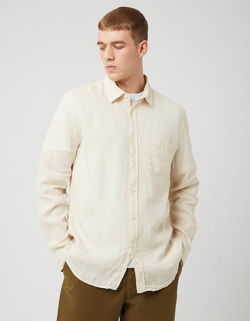 Portuguese Flannel Linen Shirt - Raw Beige