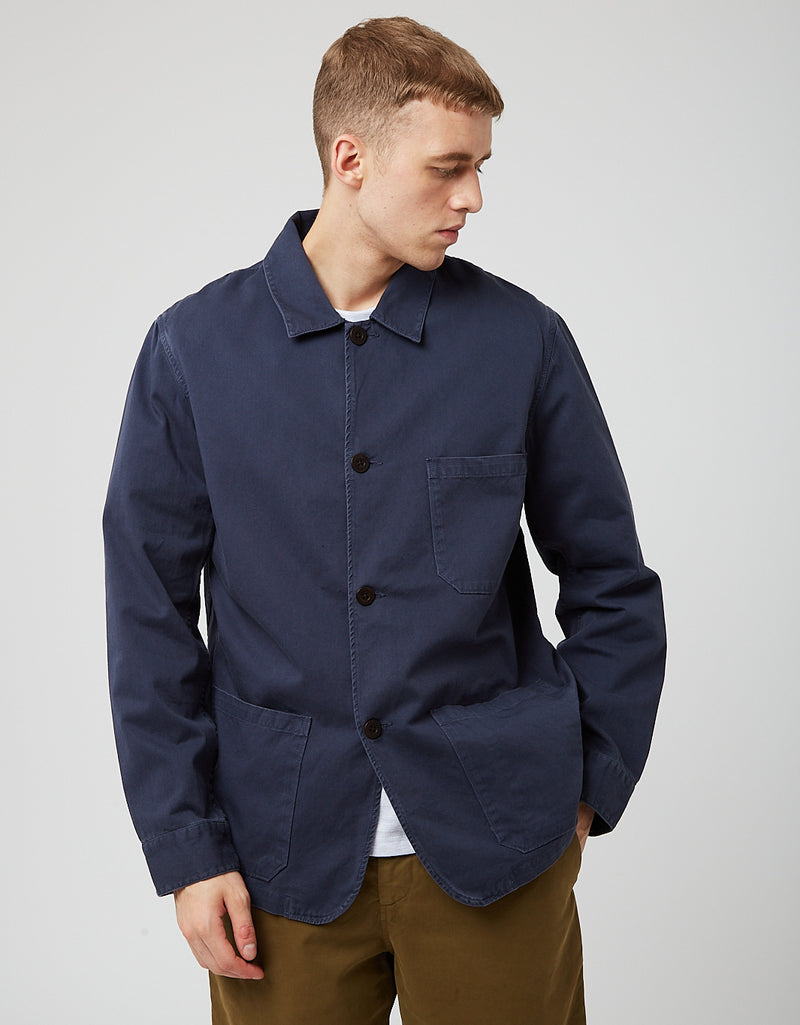 Portuguese Flannel Labura Cotton Jacket - Navy Blue