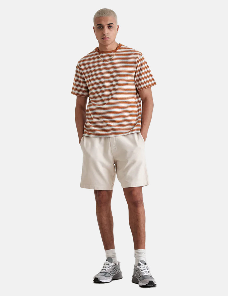 ワックスLondonディーンTシャツ（トレイルストライプ）-オレンジ