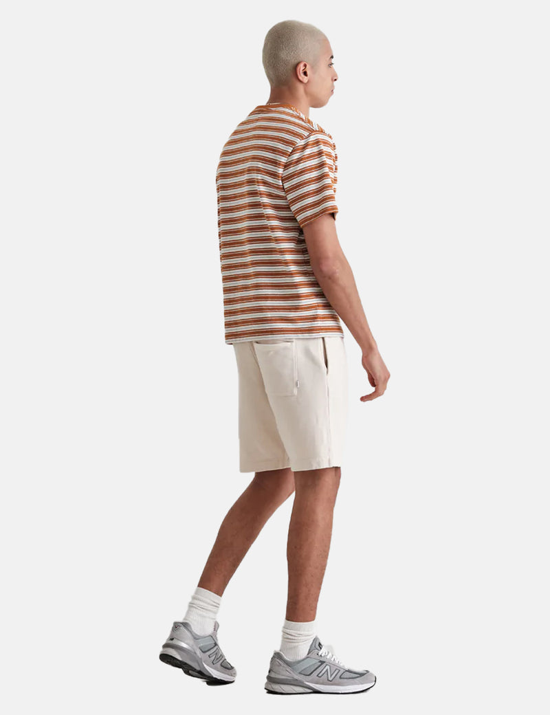 ワックスLondonディーンTシャツ（トレイルストライプ）-オレンジ