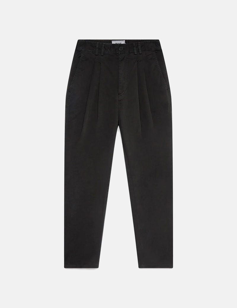 Pantalon Wax London Pleat (Relaxed/Antill) - Noir