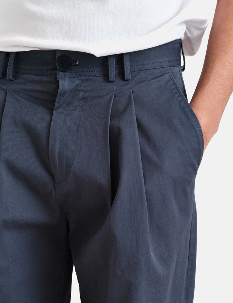 Pantalon Wax London Pleat (Relaxed/Antill) - Bleu Marine