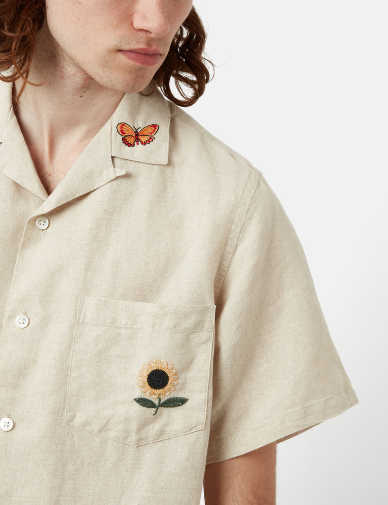 Portuguese Flannel Spring Short Sleeve Shirt - Ecru