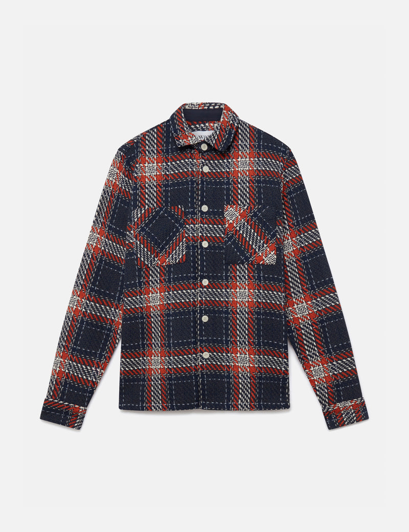Wax London Wittling-Overshirt (Park) - Navy/Rost