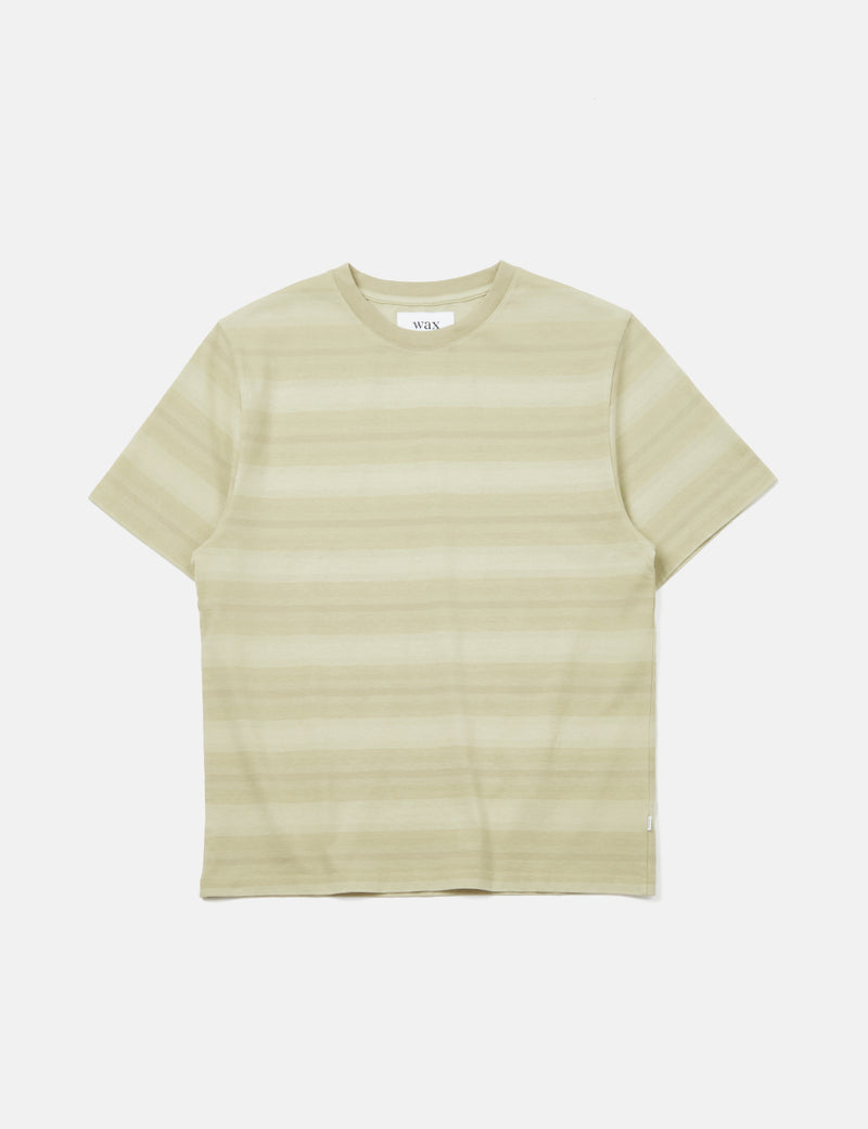 Wax London Dean T-Shirt (Ombre Stripe) - Sage Green