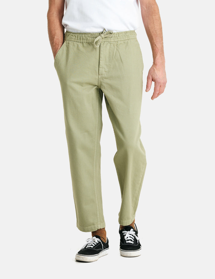 Wax London Kurt Organic Cotton Trouser (Tapered) - Sage Green