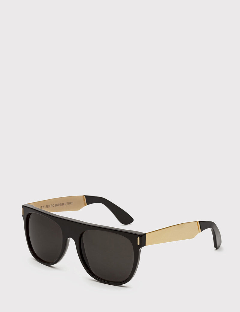 Super Flat Top Francis Sunglasses (Large) - Black/Gold