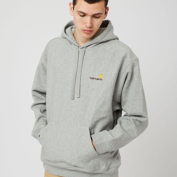 Carhartt-WIP American Script Hooded Sweatshirt - Grey Heather I UE. – URBAN  EXCESS