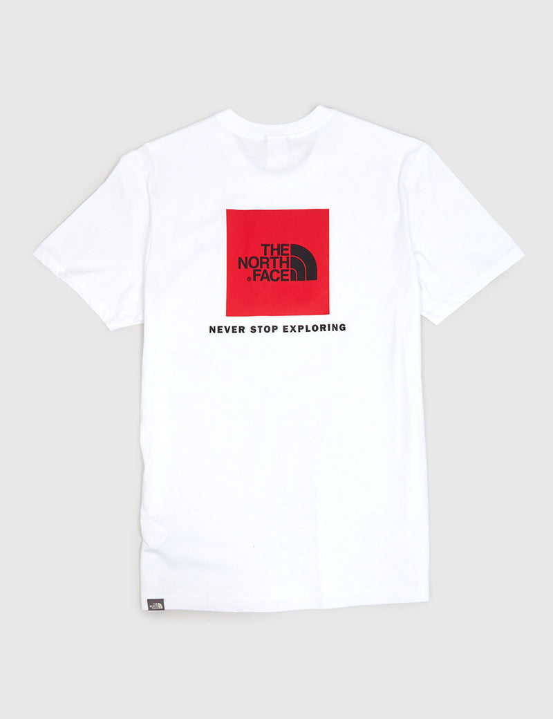 ノースフェイスレッドボックスTシャツ-ホワイト