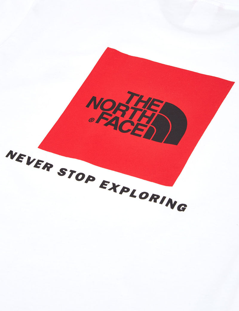 North Face 레드 박스 티셔츠-화이트