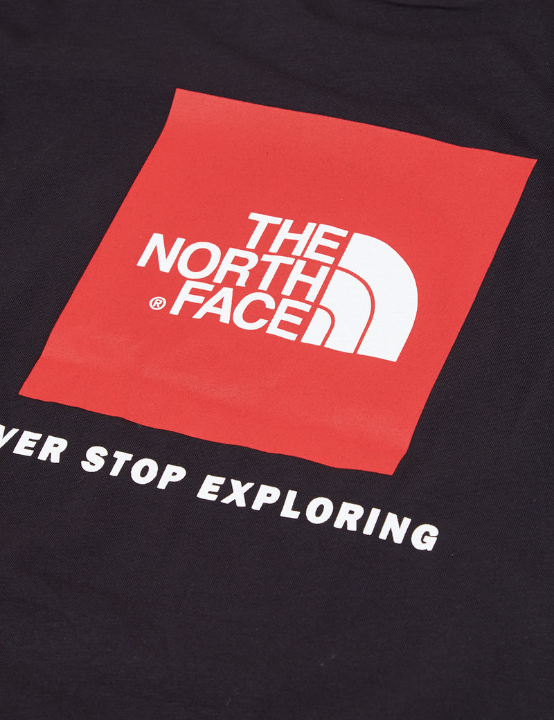 North Face 레드 박스 티셔츠-블랙