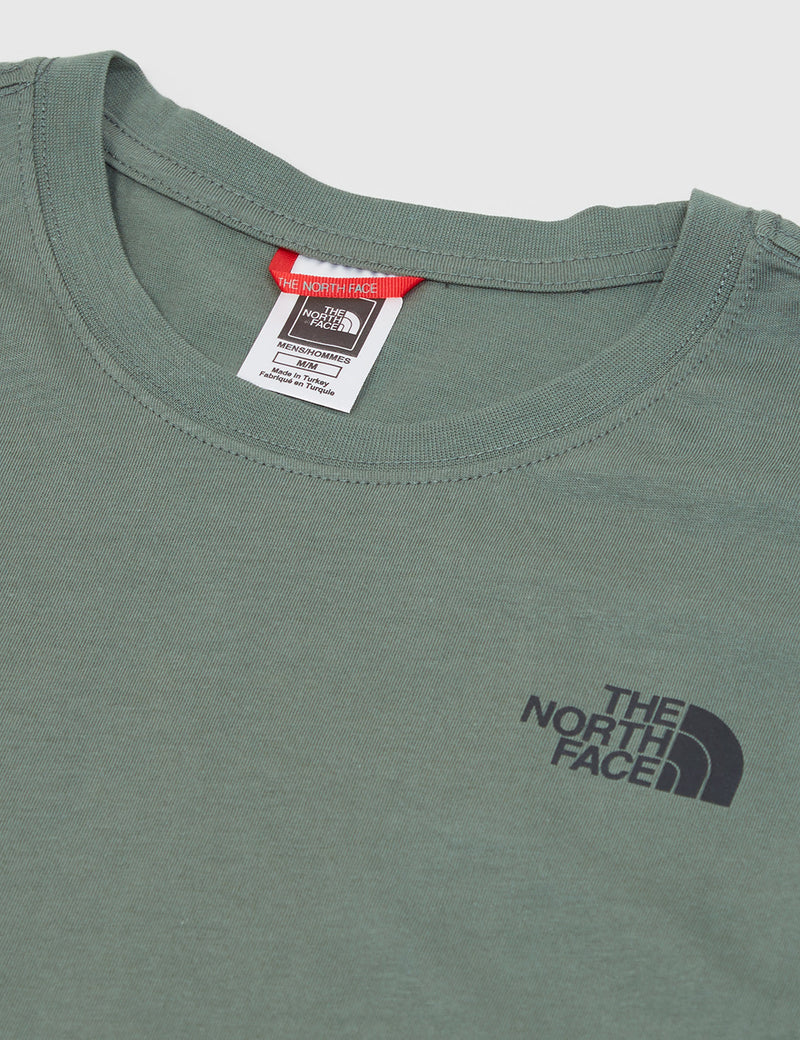 North Face 레드 박스 티셔츠-타임 그린