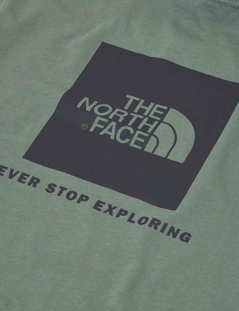 North Face 레드 박스 티셔츠-타임 그린