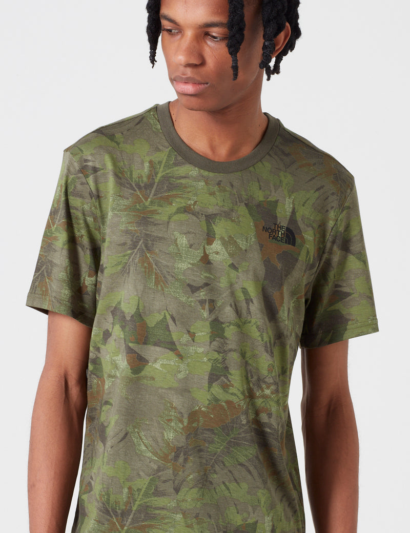 T-Shirt Simple Dome North Face - Camouflage Vert Anglais