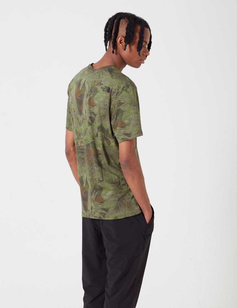 T-Shirt Simple Dome North Face - Camouflage Vert Anglais
