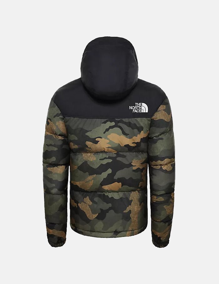 North Face 1996 Retro Nuptse Jacket - Burnt Olive Green Waxed Camo