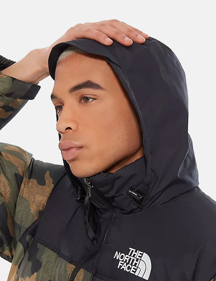 North Face 1996 Retro Nuptse Jacket - Burnt Olive Green Waxed Camo