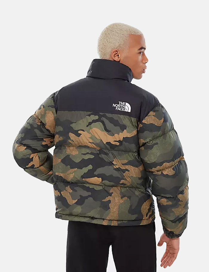 Veste North Face 1996 Retro Nuptse - Camouflage ciré vert olive brûlé