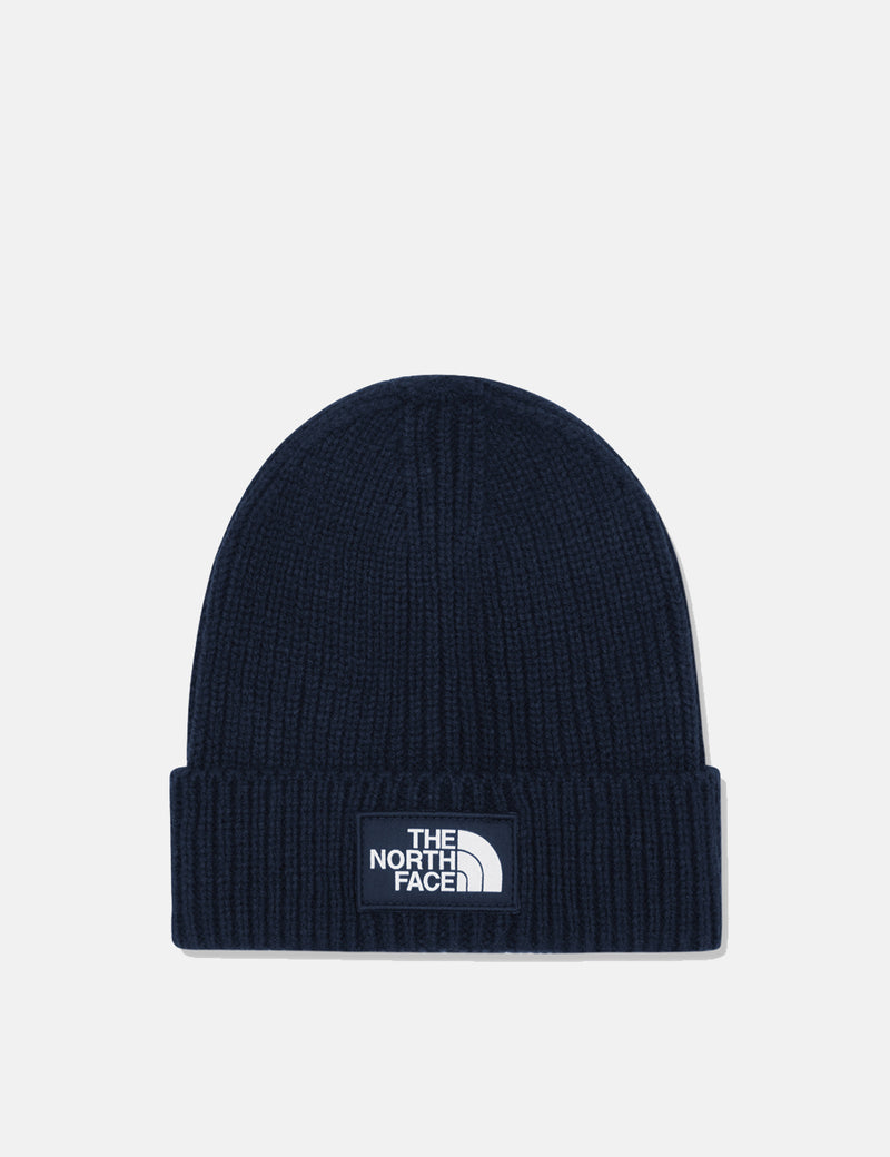 North Face Logo Box Cuff Beanie Hat - Urban Navy Blue