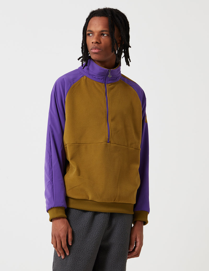 North Face EX Quarter Zip Fleece Sweater - Fir Green/Purple