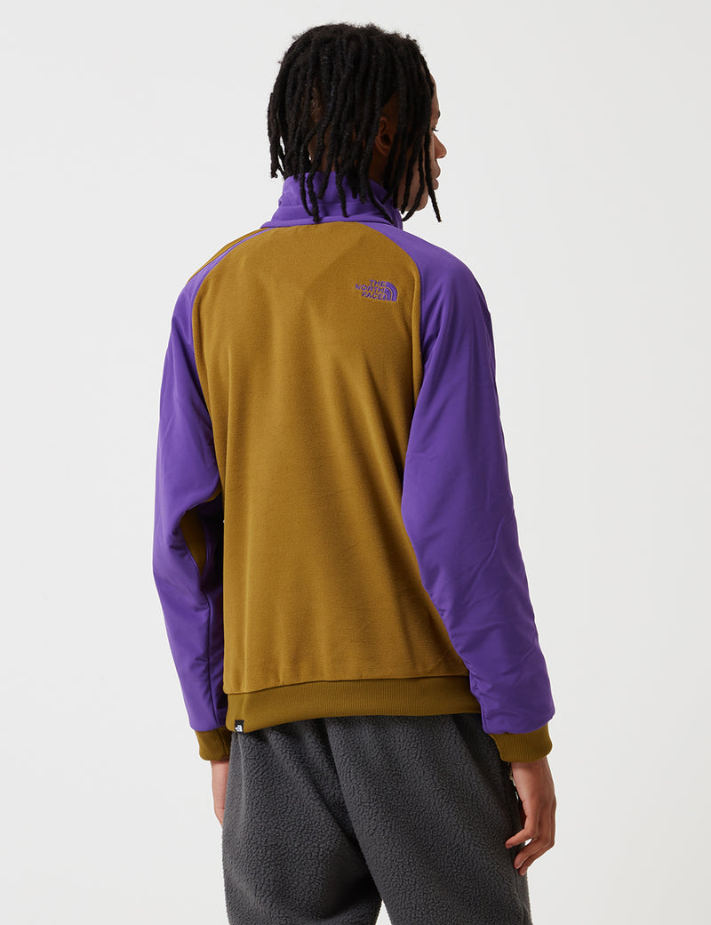 North Face EX Quarter Zip Fleece Sweater - Fir Green/Purple