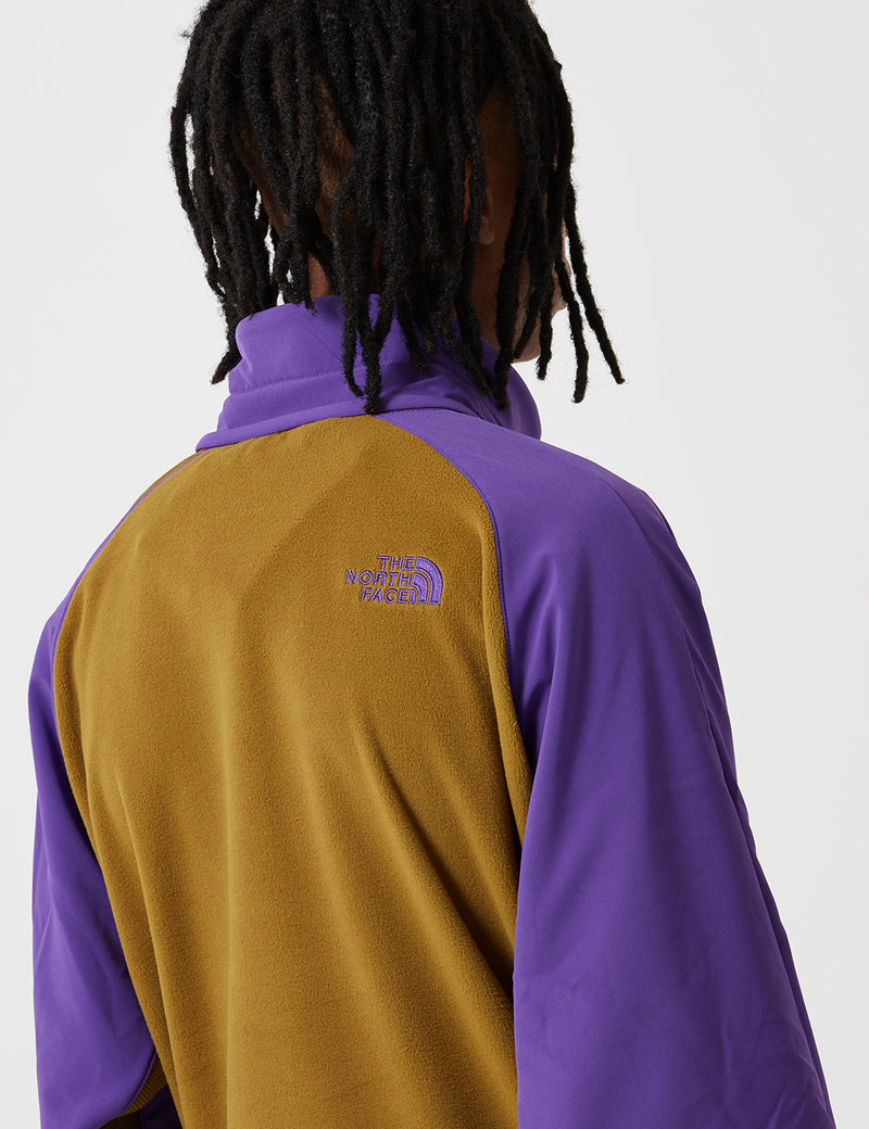 North Face EX Quarter Zip Fleece Sweater - Fir Green/Purple