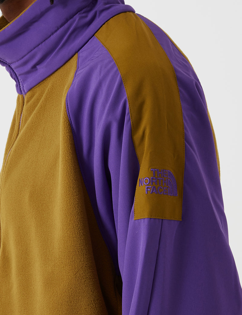 North Face EX Quarter Zip Fleece Sweater - Fir Green/Purple