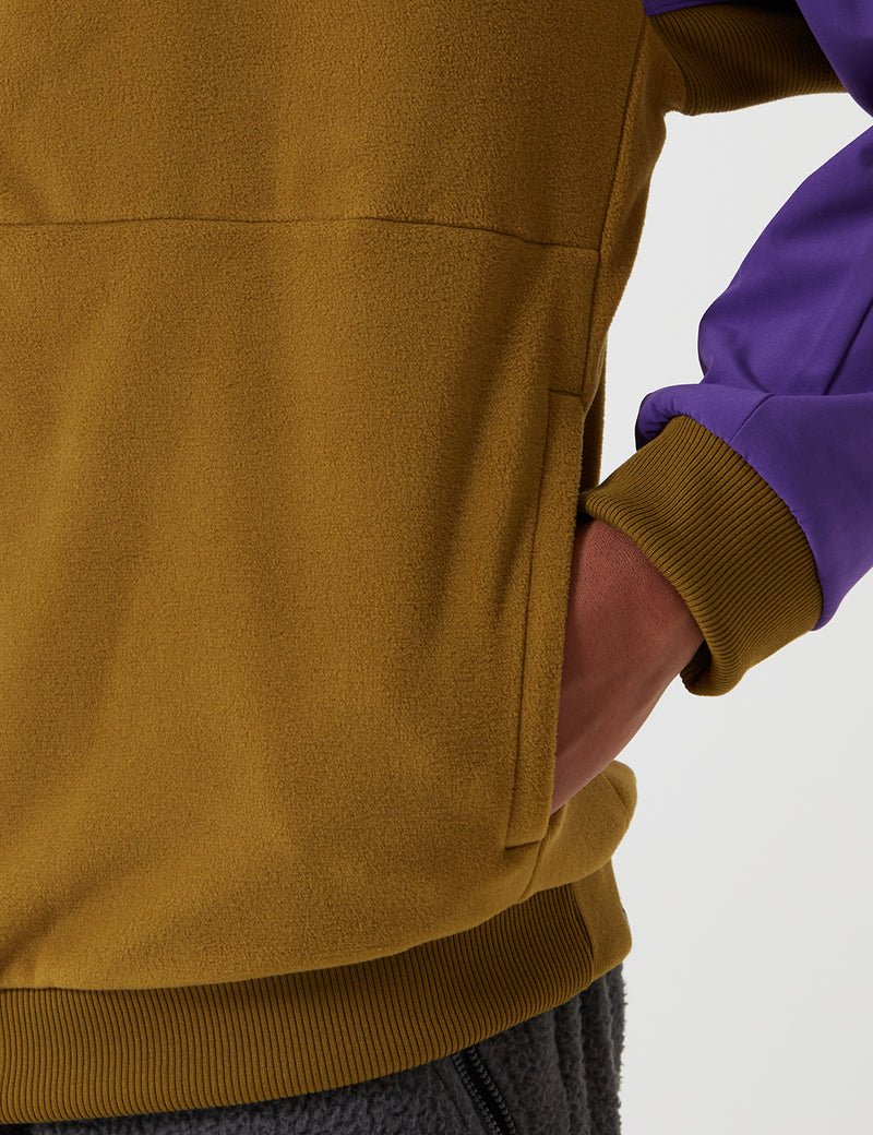 North Face EX Quarter Zip Fleece Sweater - Fir Green/Purple
