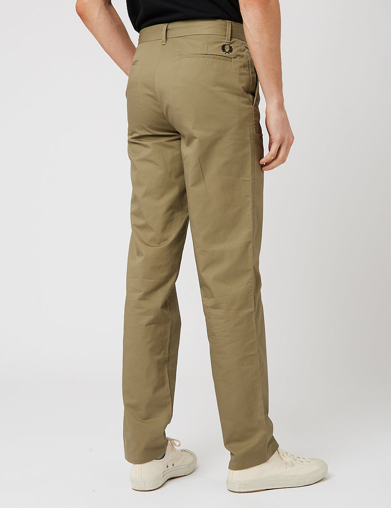 Pantalon En Sergé Classique Fred Perry - Vert Sauge