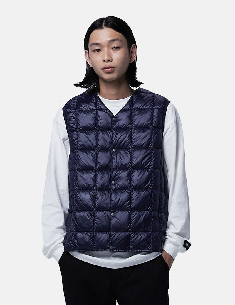 Gilet en duvet à col en V Taion - Bleu marine