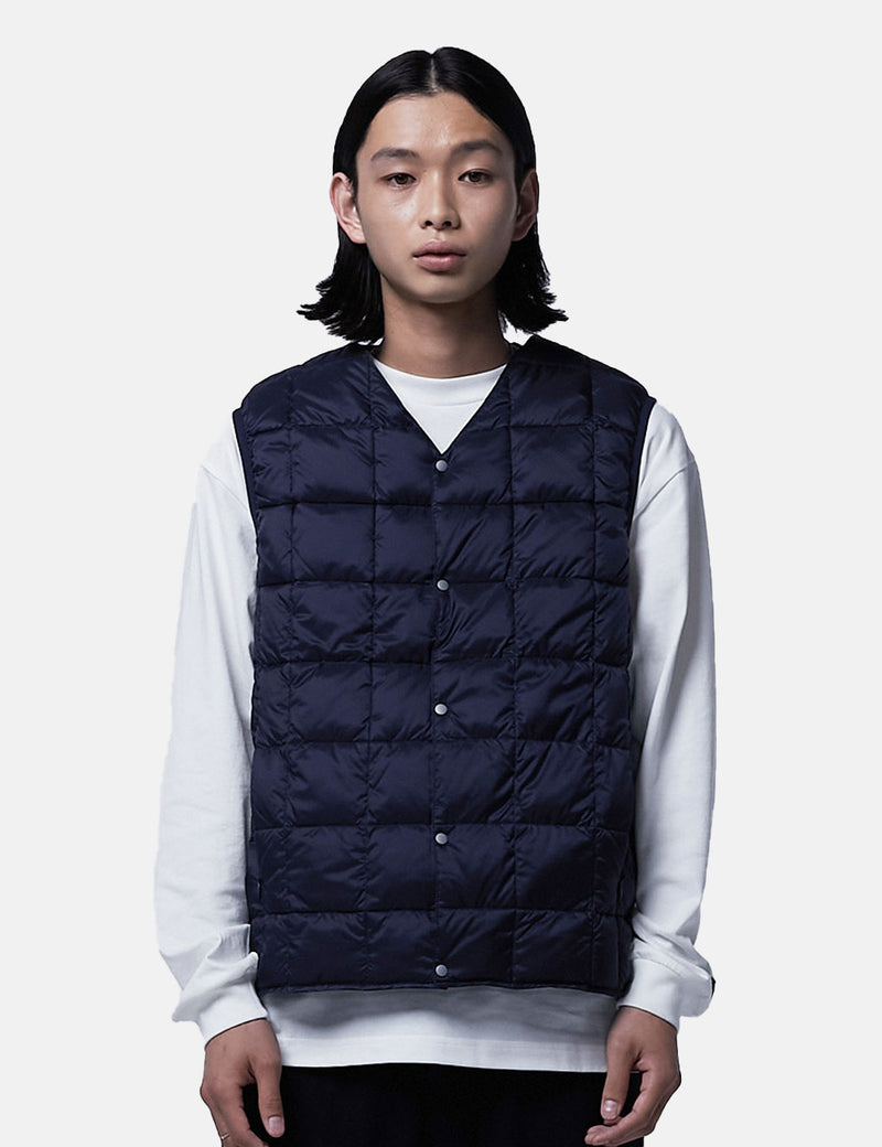 Gilet en duvet à col en V Taion - Bleu marine