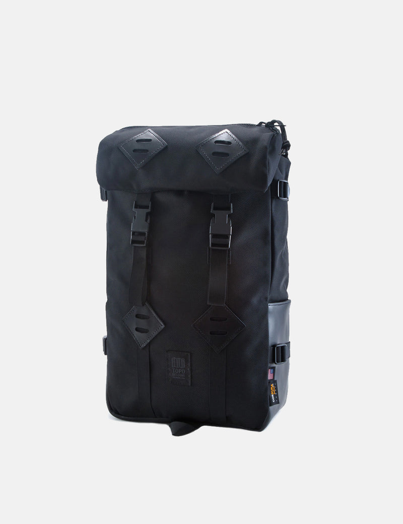 Topo Designs Klettersack Bag (Black Leather) - Ballistic Black