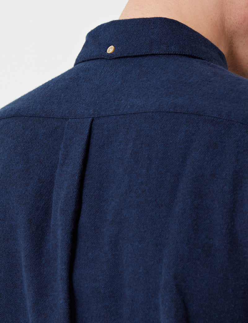 Portuguese Flannel Teca Shirt - Navy Blue