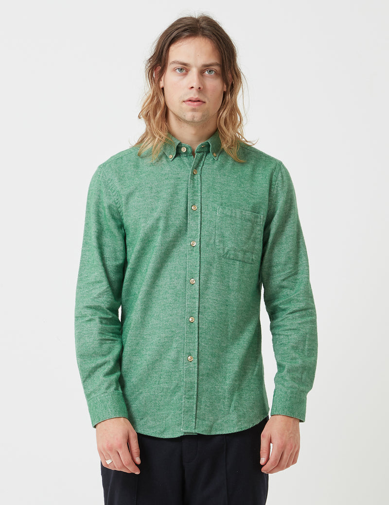 Portugiesisch Sommer Flanell Teca Shirt - Grün