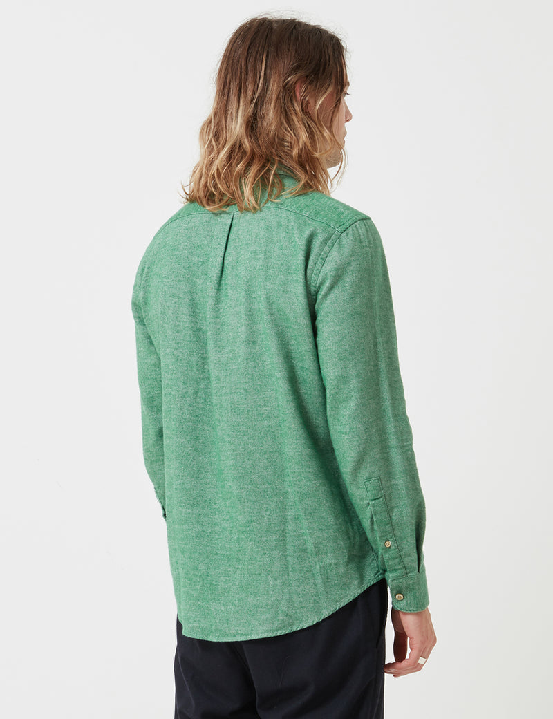 ポルトガルのサマーフランネルテカシャツ-グリーン