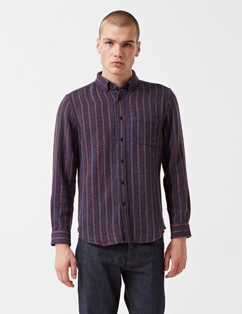 Chemise à Rayures Tica en Flanelle Portugaise - Rouge