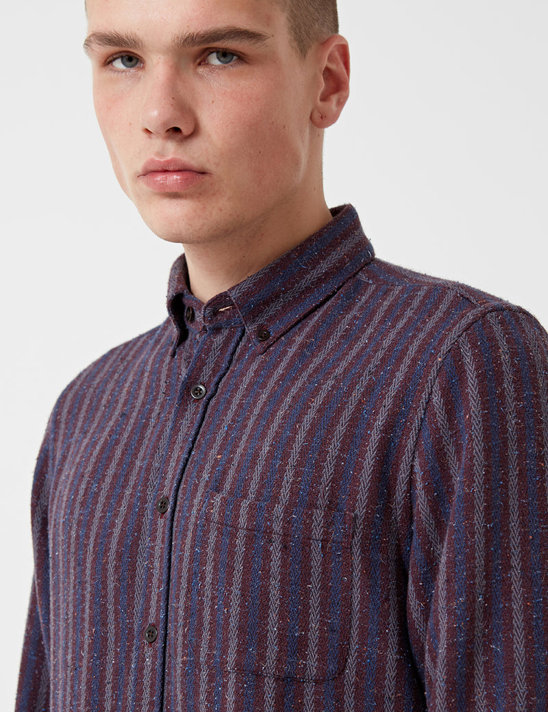 Chemise à Rayures Tica en Flanelle Portugaise - Rouge