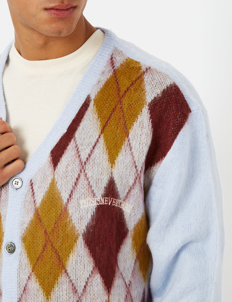 Thisisneverthat Argyle Cardigan - Bleu