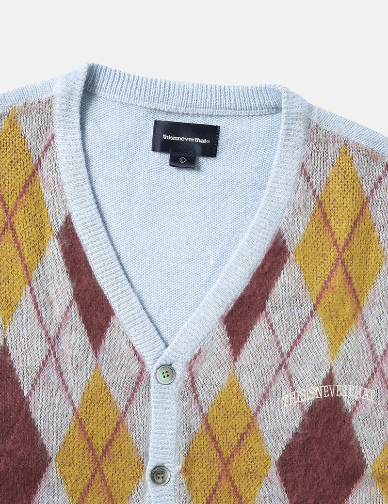 Thisisneverthat Argyle Cardigan - Bleu